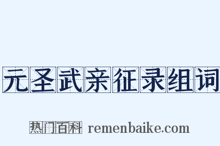 元圣武亲征录组词是什么意思的图片